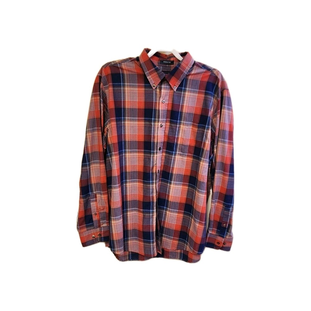 Saddlebrook Wrinkle Free Longsleave Red/blue Plaid Button Dress Shirt XL